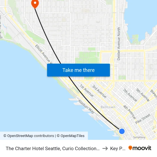 The Charter Hotel Seattle, Curio Collection by Hilton to Key Park map