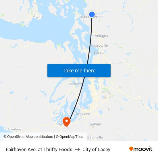 Fairhaven Ave. at Thrifty Foods to City of Lacey map