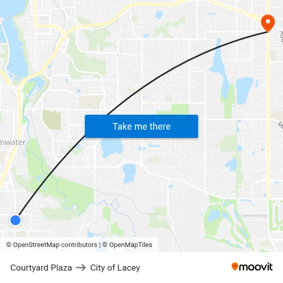 Courtyard Plaza to City of Lacey map