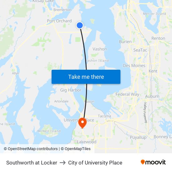 Southworth at Locker to City of University Place map