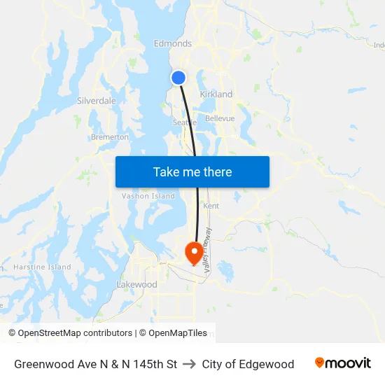 Greenwood Ave N & N 145th St to City of Edgewood map