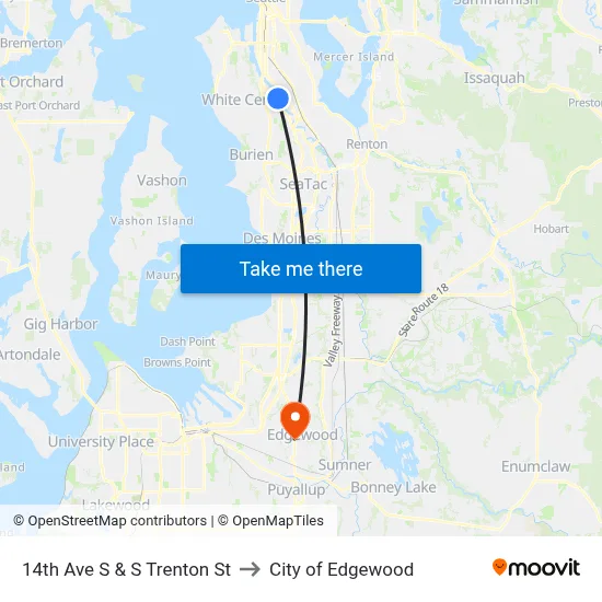 14th Ave S & S Trenton St to City of Edgewood map