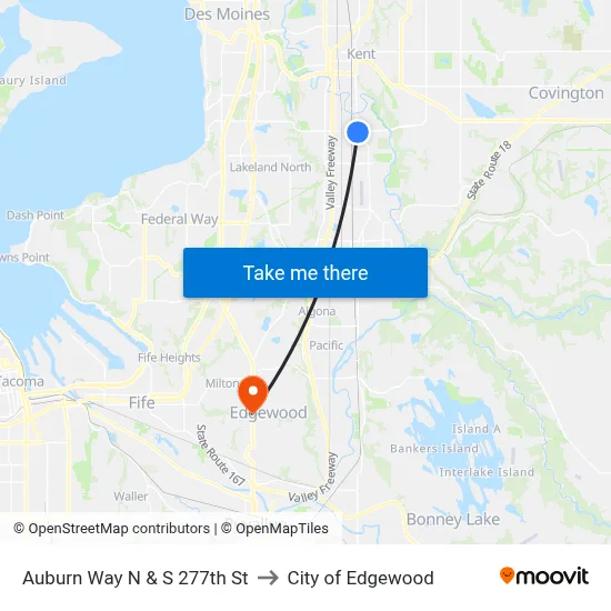 Auburn Way N & S 277th St to City of Edgewood map