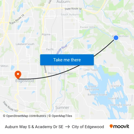 Auburn Way S & Academy Dr SE to City of Edgewood map