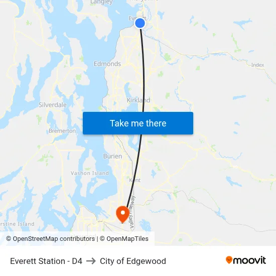 Everett Station - D4 to City of Edgewood map