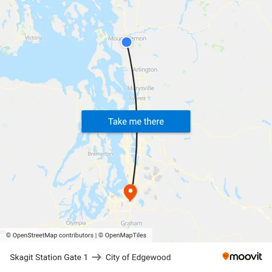 Skagit Station Gate 1 to City of Edgewood map