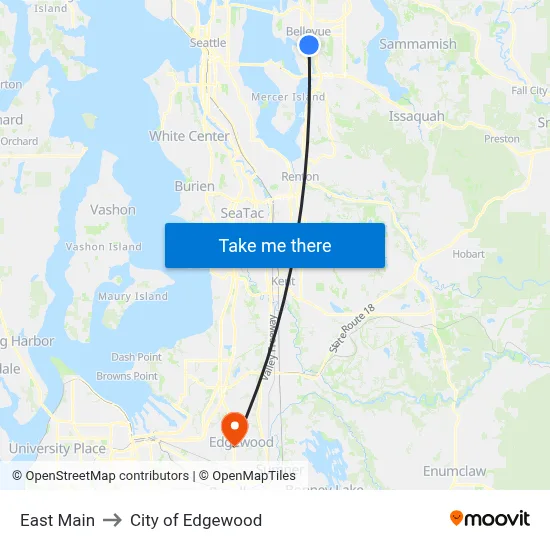 East Main to City of Edgewood map