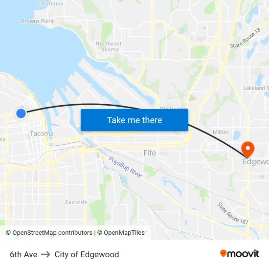 6th Ave to City of Edgewood map