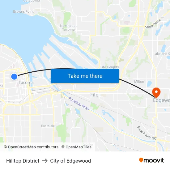 Hilltop District to City of Edgewood map