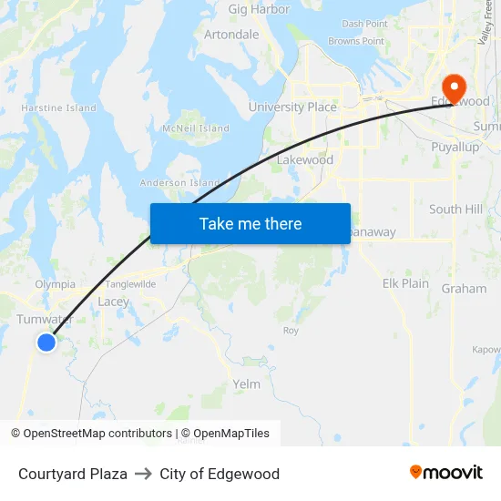 Courtyard Plaza to City of Edgewood map