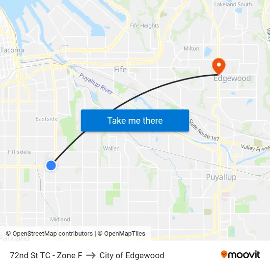 72nd St TC - Zone F to City of Edgewood map