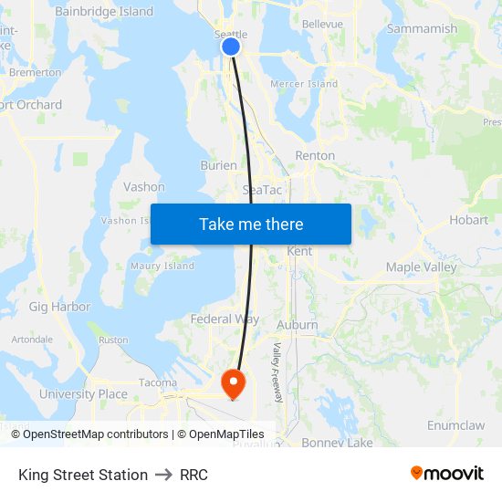 King Street Station to RRC map