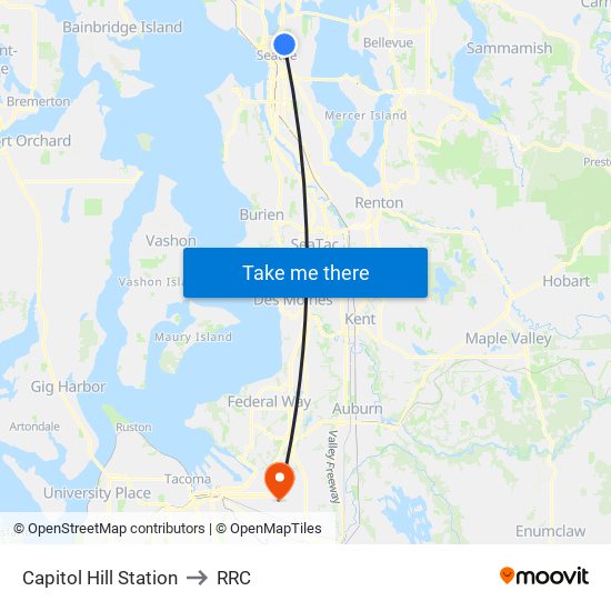 Capitol Hill Station to RRC map