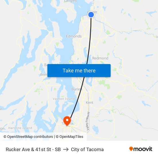 Rucker Ave & 41st St - SB to City of Tacoma map