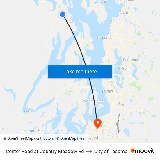 Center Road at Country Meadow Rd to City of Tacoma map
