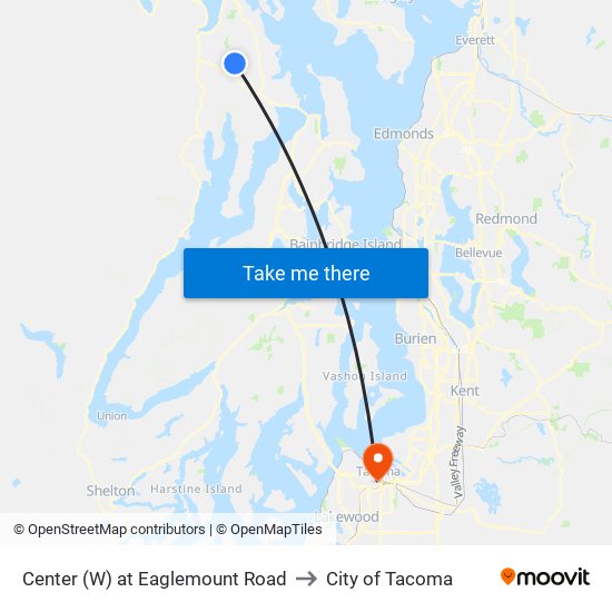 Center (W) at Eaglemount Road to City of Tacoma map