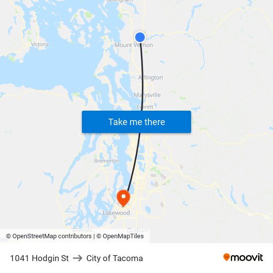 1041 Hodgin St to City of Tacoma map