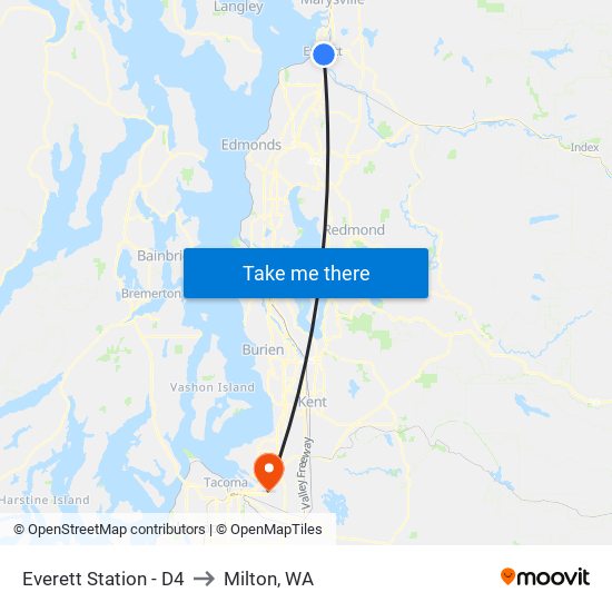 Everett Station - D4 to Milton, WA map