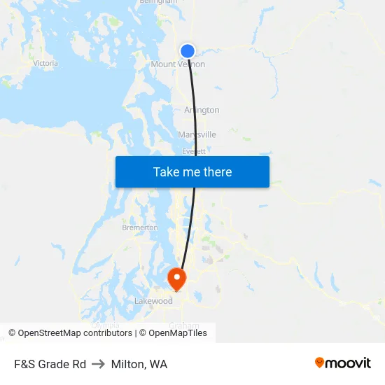 F&S Grade Rd to Milton, WA map