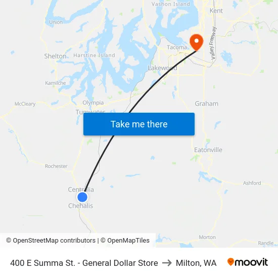 400 E Summa St. - General Dollar Store to Milton, WA map
