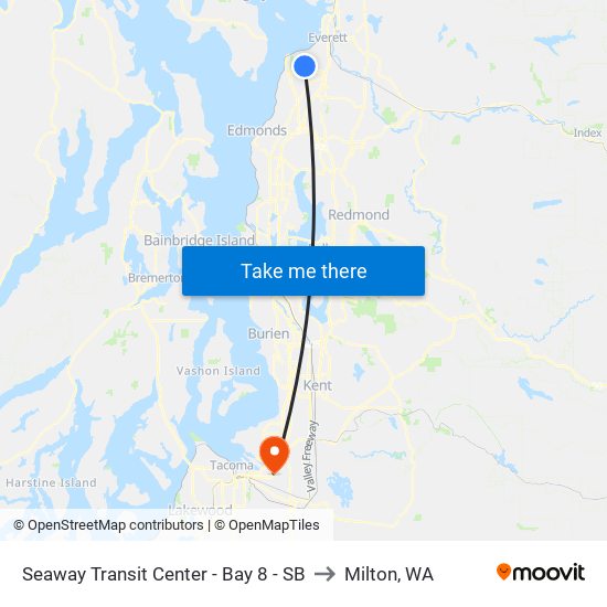 Seaway Transit Center - Bay 8 - SB to Milton, WA map