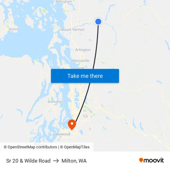 Sr 20 & Wilde Road to Milton, WA map