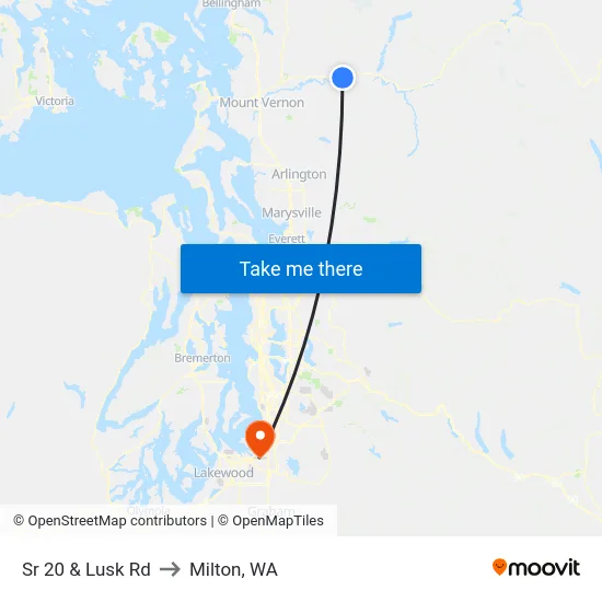 Sr 20 & Lusk Rd to Milton, WA map