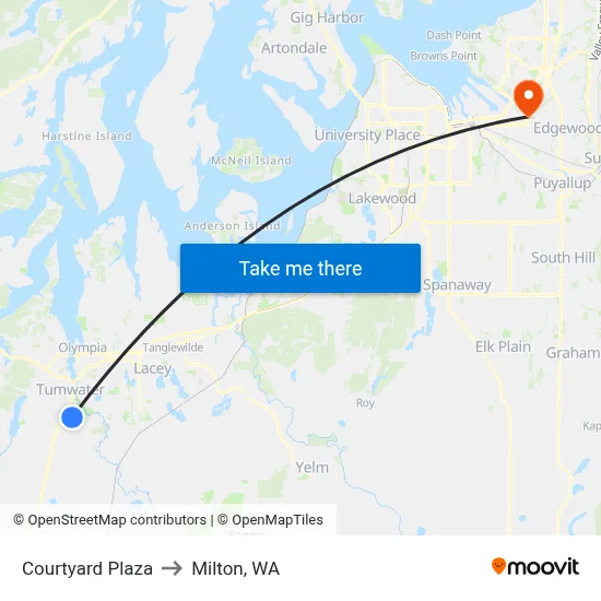 Courtyard Plaza to Milton, WA map