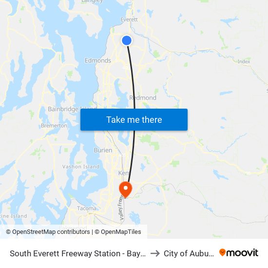 South Everett Freeway Station - Bay 4 to City of Auburn map