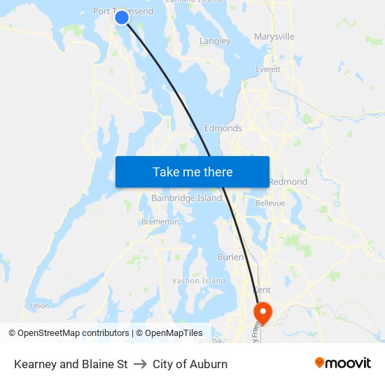 Kearney and Blaine St to City of Auburn map