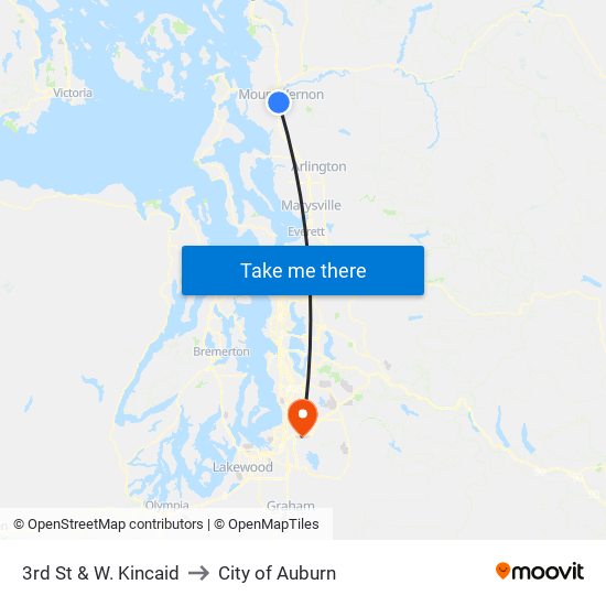 3rd St & W. Kincaid to City of Auburn map