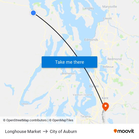 Longhouse Market to City of Auburn map