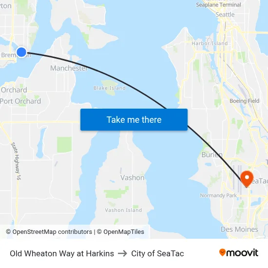 Old Wheaton Way at Harkins to City of SeaTac map