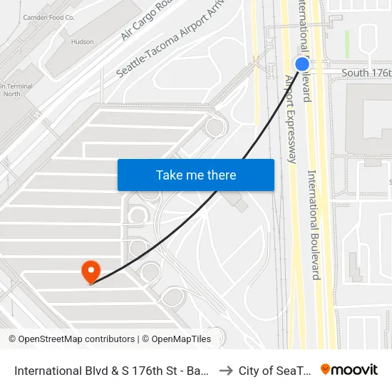 International Blvd & S 176th St - Bay 1 to City of SeaTac map