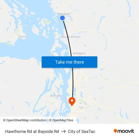 Hawthorne Rd at Bayside Rd to City of SeaTac map