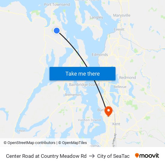 Center Road at Country Meadow Rd to City of SeaTac map