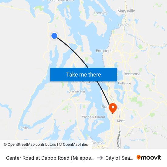 Center Road at Dabob Road (Milepost 7.74) to City of SeaTac map