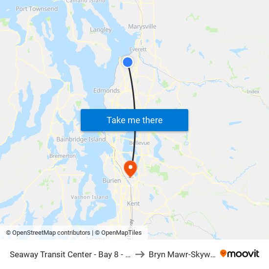 Seaway Transit Center - Bay 8 - SB to Bryn Mawr-Skyway map