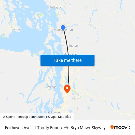 Fairhaven Ave. at Thrifty Foods to Bryn Mawr-Skyway map