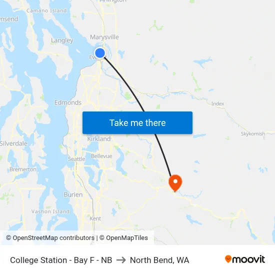 College Station - Bay F - NB to North Bend, WA map