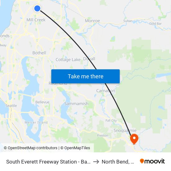 South Everett Freeway Station - Bay 4 to North Bend, WA map