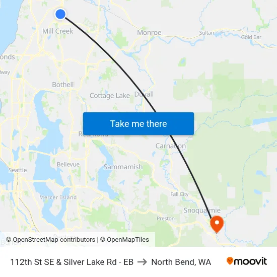 112th St SE & Silver Lake Rd - EB to North Bend, WA map