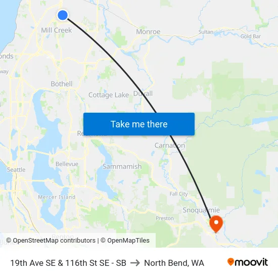 19th Ave SE & 116th St SE - SB to North Bend, WA map