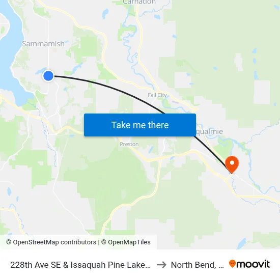 228th Ave SE & Issaquah Pine Lake Rd SE to North Bend, WA map