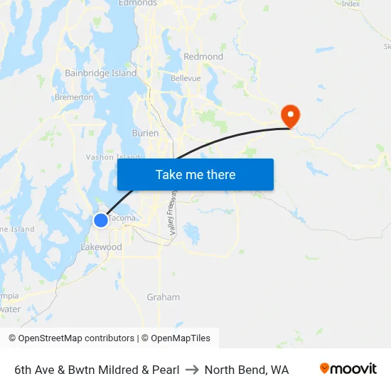 6th Ave & Bwtn Mildred & Pearl to North Bend, WA map