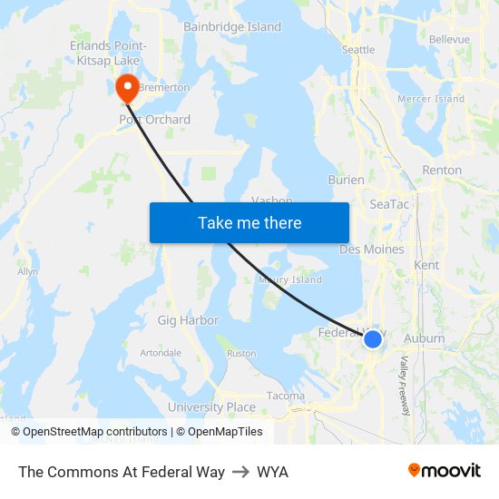 The Commons At Federal Way to WYA map