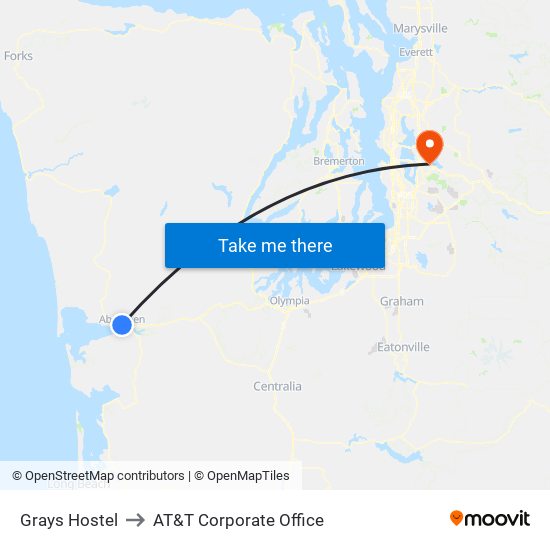 Grays Hostel to AT&T Corporate Office map