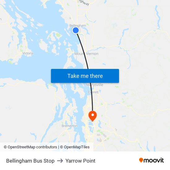 Bellingham Bus Stop to Yarrow Point map