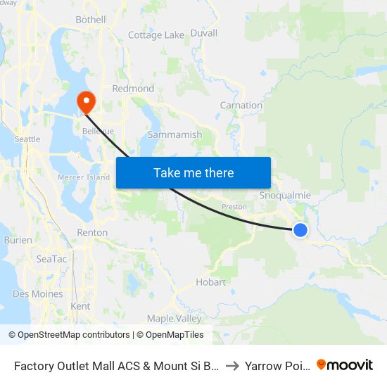 Factory Outlet Mall ACS & Mount Si Blvd to Yarrow Point map