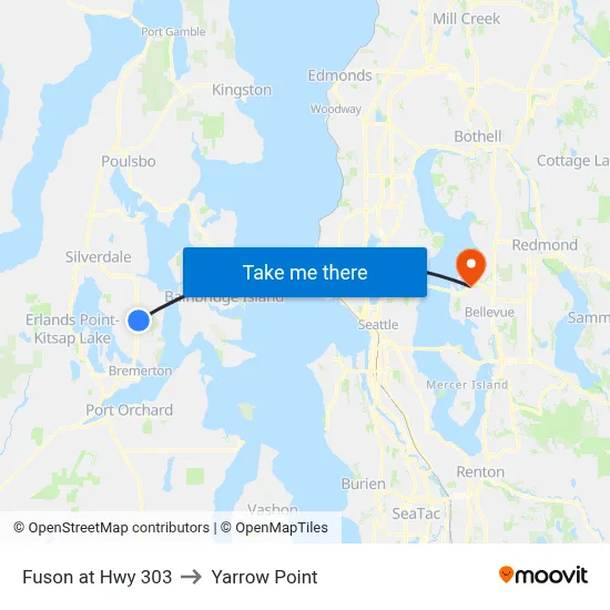 Fuson at Hwy 303 to Yarrow Point map